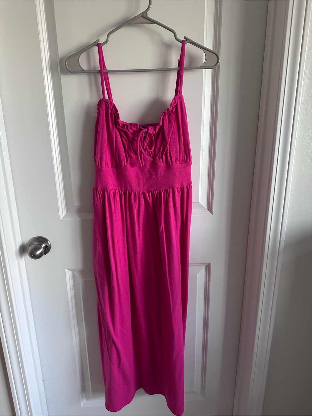 Old Navy Bright Fuchsia Midi Dress with Spaghetti Straps